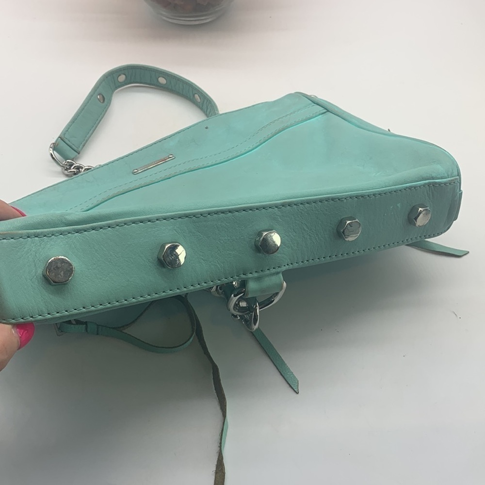 Rebecca Minkoff Distressed Teal crossbody bag. MCB1640D - Picture 8 of 12